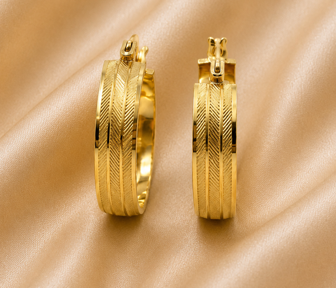 Argollas con Tejido Diamantado