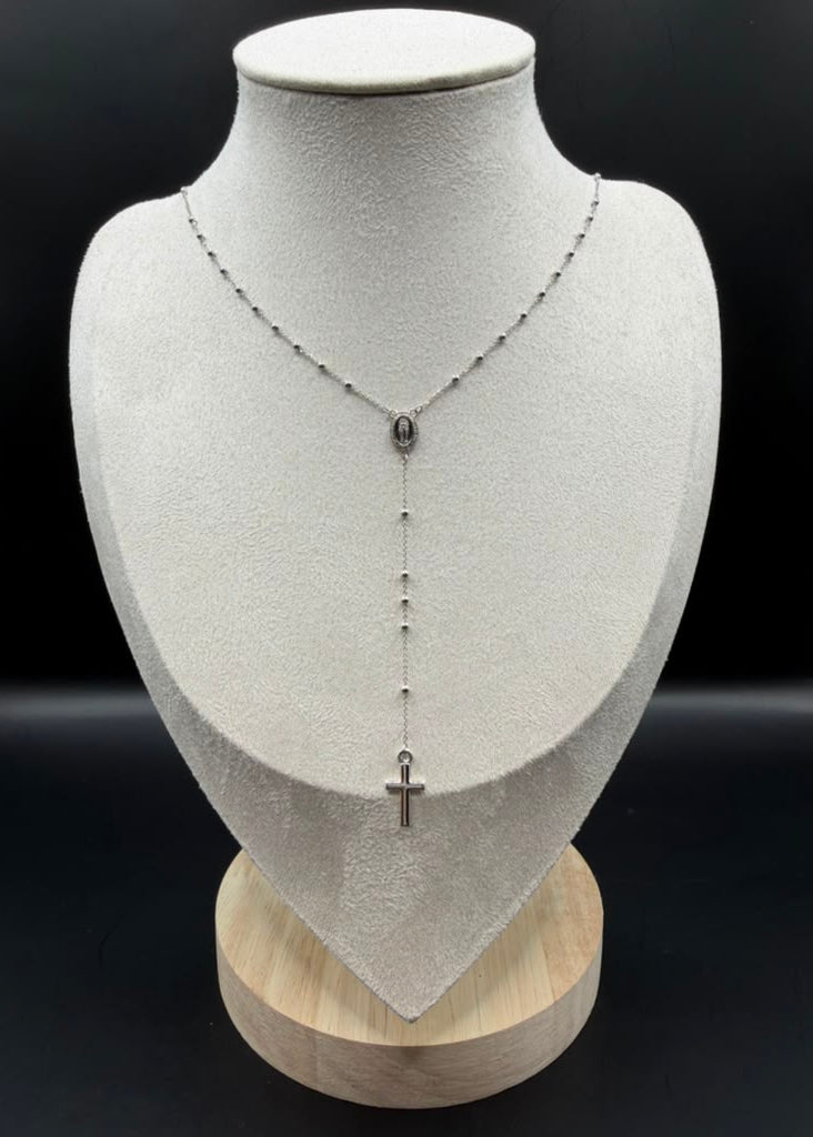 WHITE GOLD ROSARY
