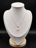18K White Gold Chain with Pearl Charm – 40 cm