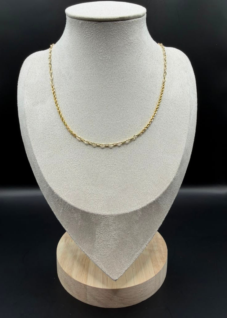 CADENA CON TEJIDO CHINO Y TEJIDO DIAMANTADA