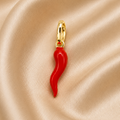 18K Gold (750 Fineness) Red Cornicello Charm – 12 mm