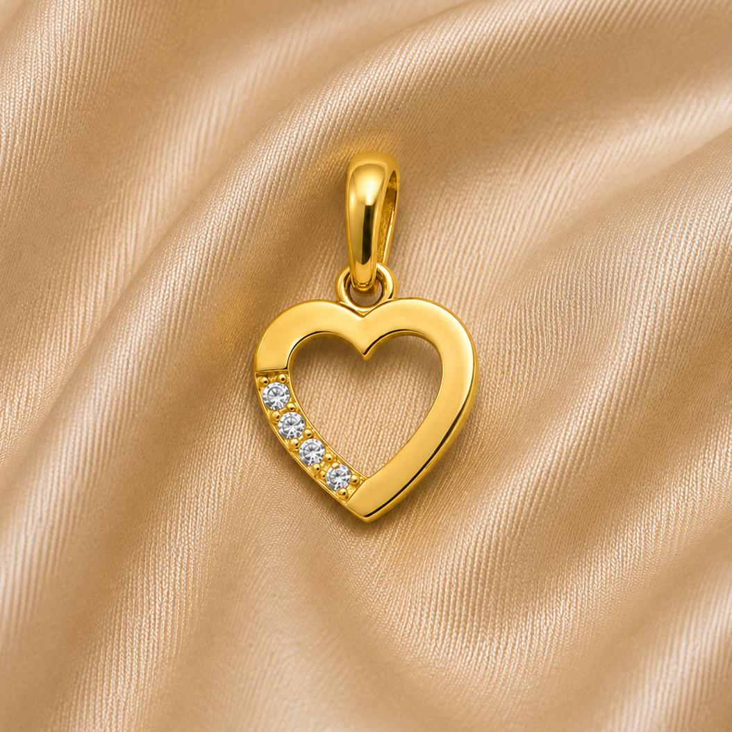 Pierced Heart Necklace with Zirconias