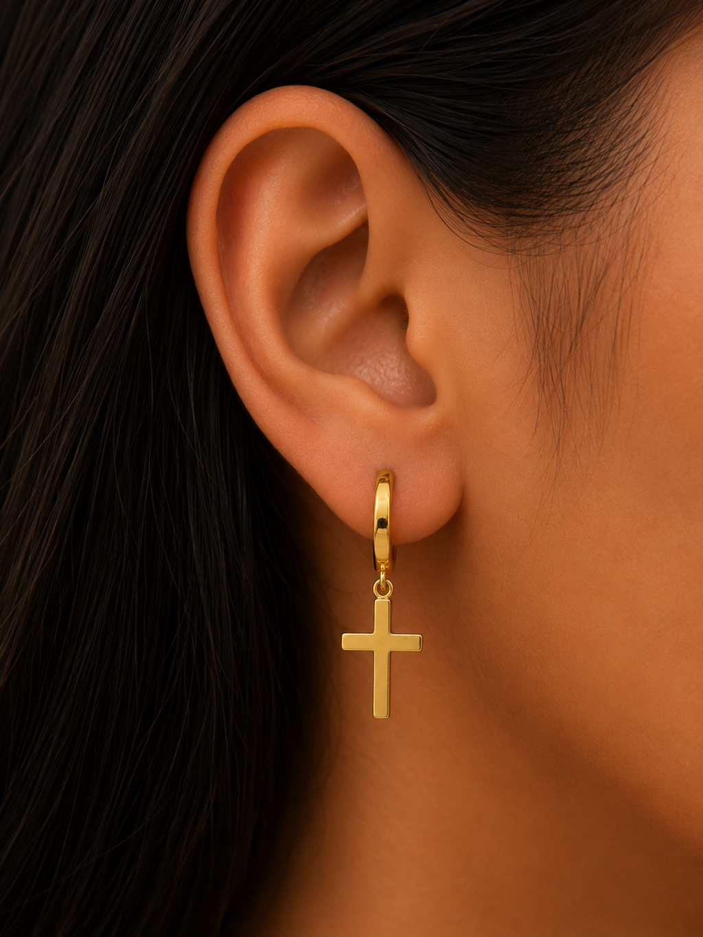 RING WITH HANGING CROSS