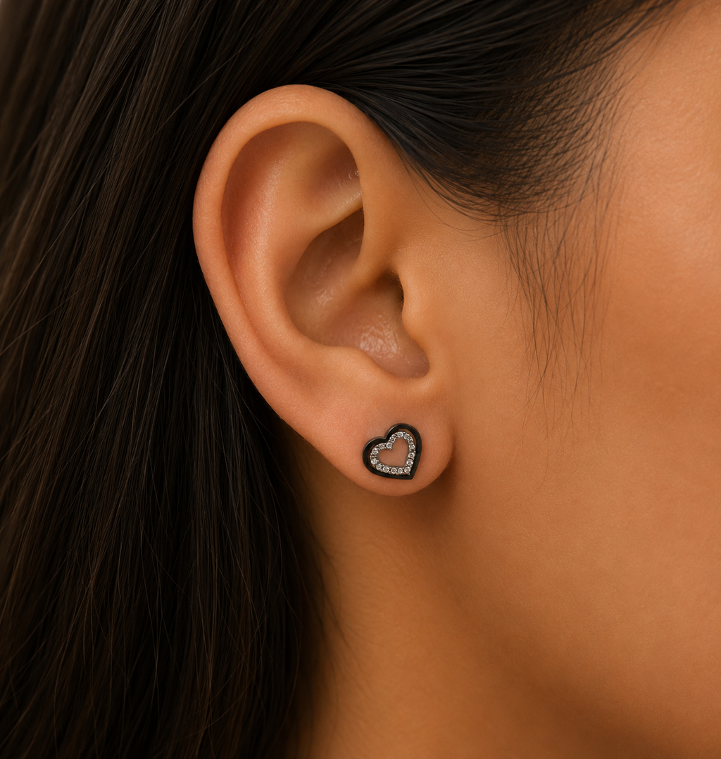 HEART EARRINGS WITH ZIRCONIA