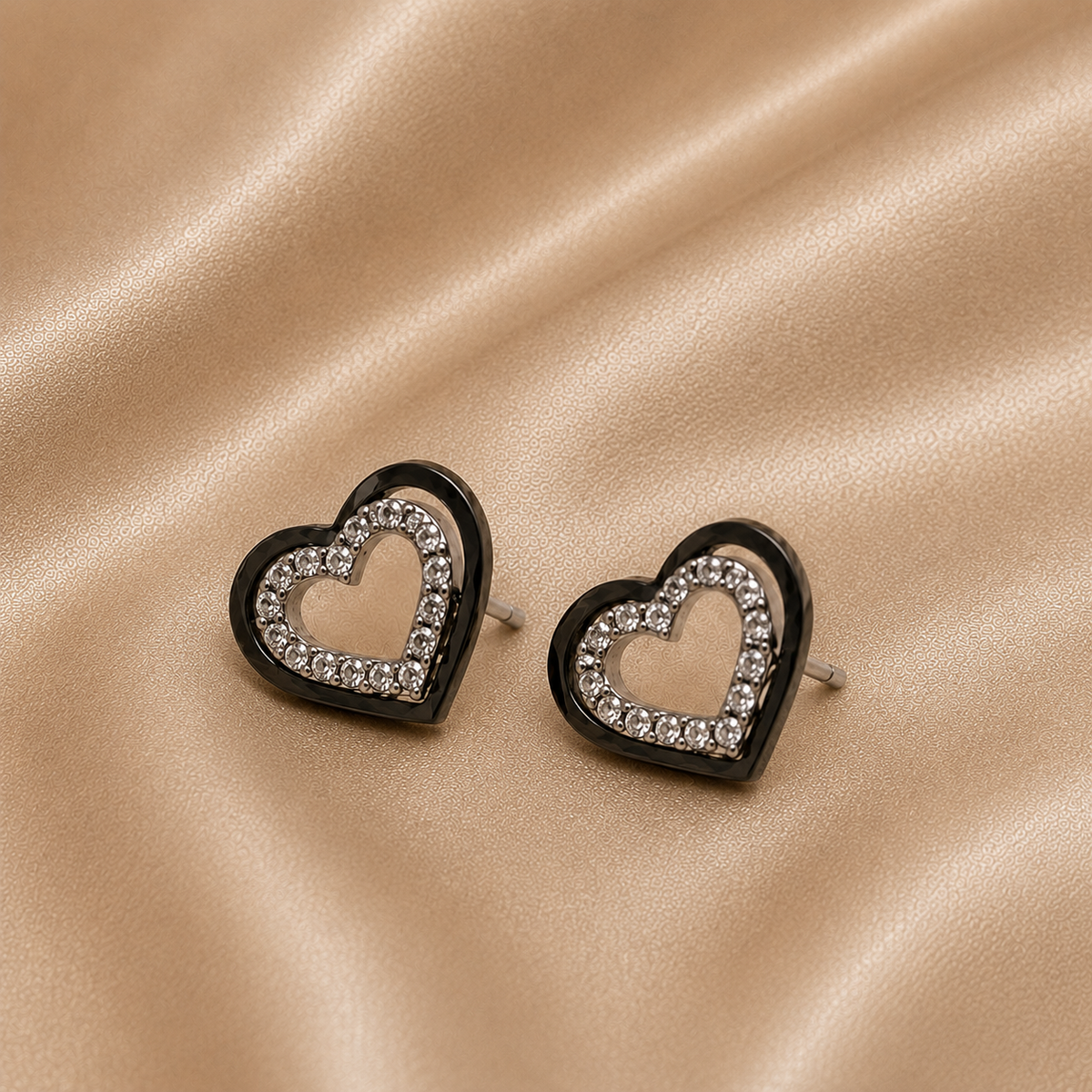 HEART EARRINGS WITH ZIRCONIA