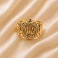 ROLEX-STYLE RING WITH ZIRCONS