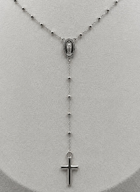 WHITE GOLD ROSARY