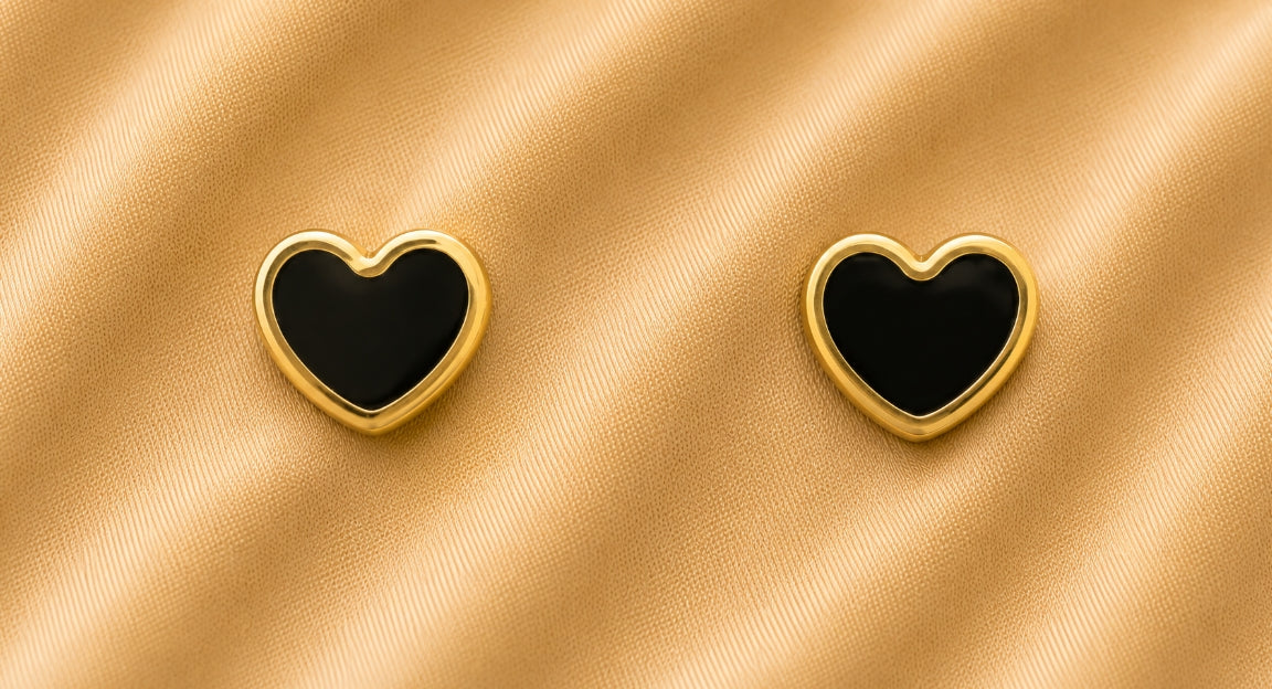 Zarcillo de Corazon Onix