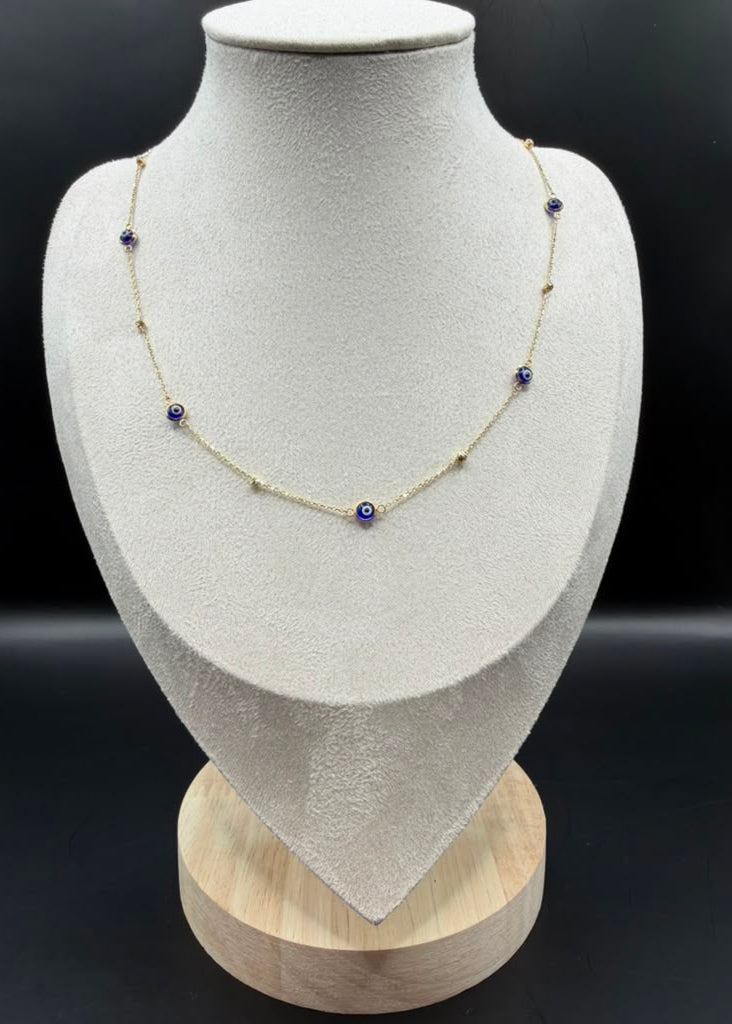 CHAIN WITH TURKISH EYE AND BEADS